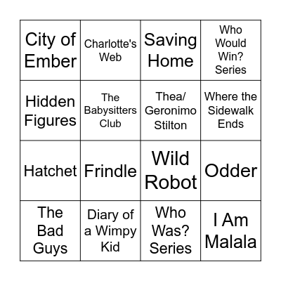 Literary Genres Bingo Card