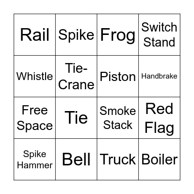 Train Bingo Card