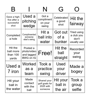 Black Women Golfers Bingo Card