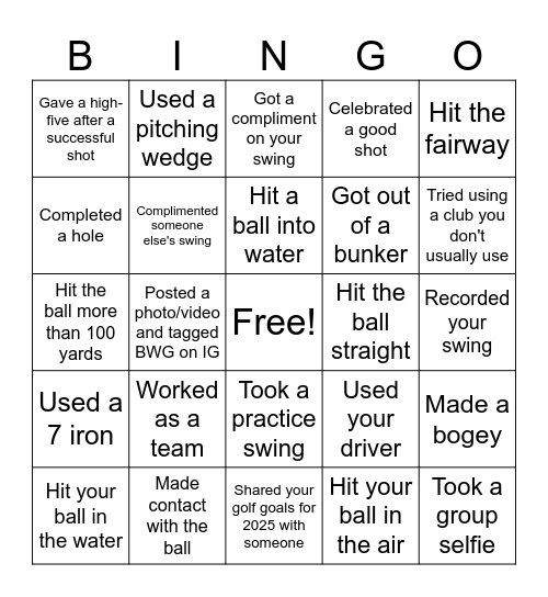 Black Women Golfers Bingo Card