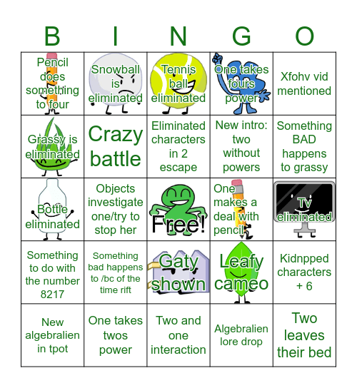 Tpot 19‼️🏝️💭 Bingo Card