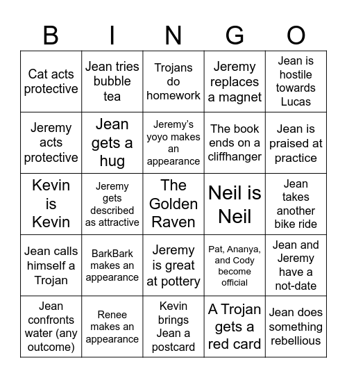 TGR Prediction Bingo Card