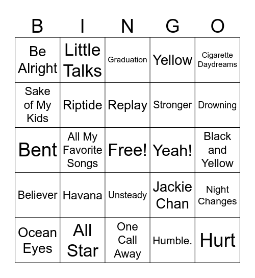 Adol Bingo Card