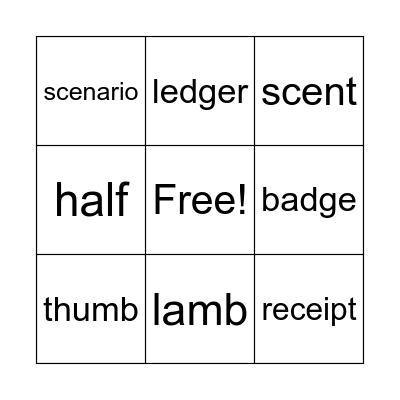 Silent Letters 4 Bingo Card