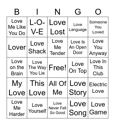 Love is in the Air Bingo Card
