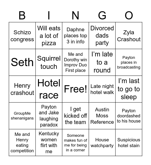 JM Bingo Card