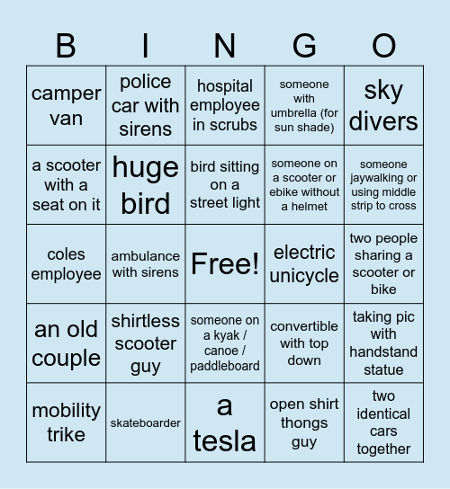 Window Bingo Card
