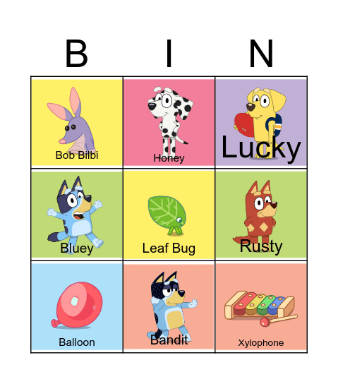 BLUEY BINGO Card
