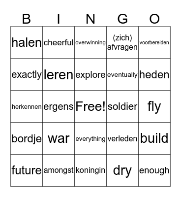 Bingo Theme 1 Back in time (bk) Bingo Card