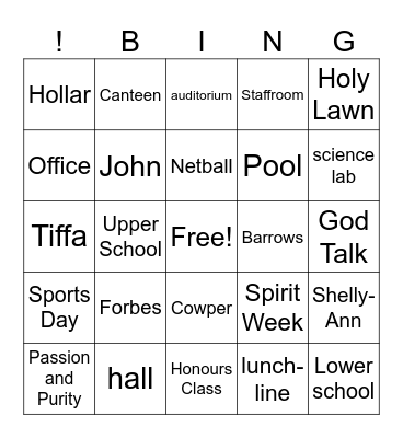 Staff appreciation day Bingo Card