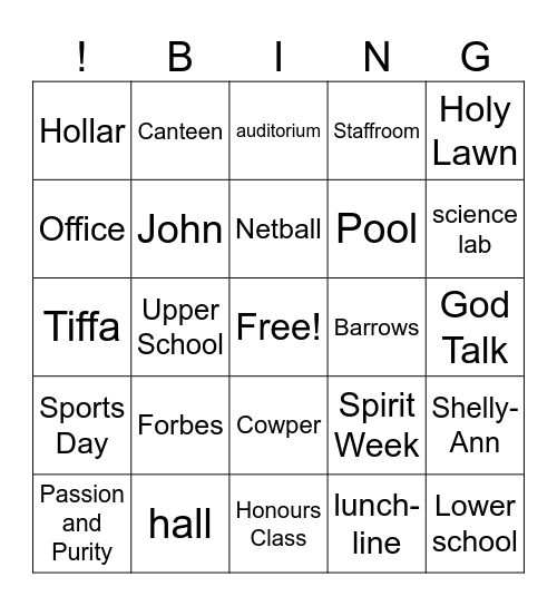 Staff appreciation day Bingo Card