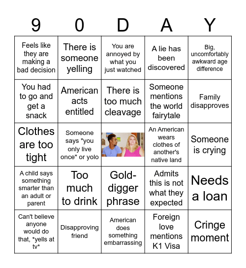 90 Day Fiance Bingo Card
