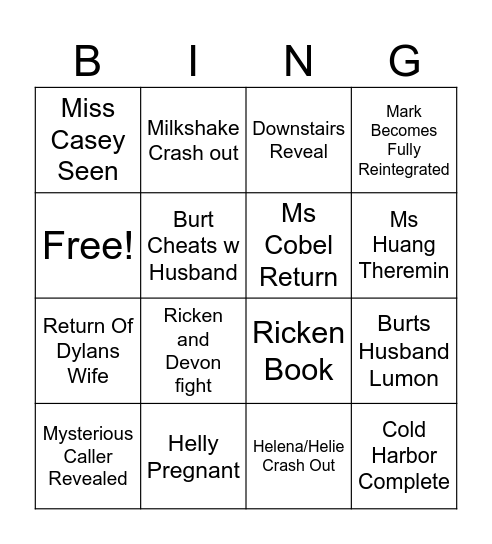 Severance Bingo Card