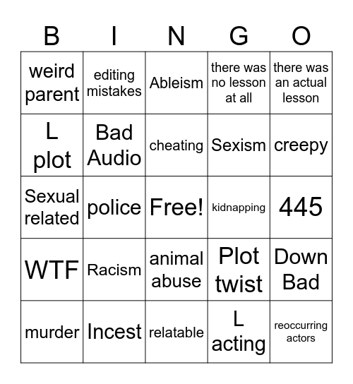 Tomorrow's Teachings Bingo Card