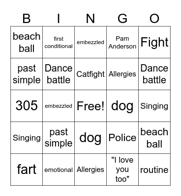 White Chicks meets T2g Bingo Card