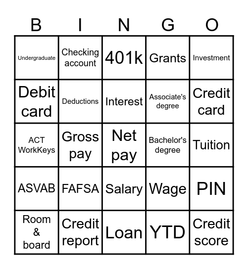 CCR Bingo Card