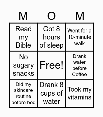 Self-Care Bingo Card