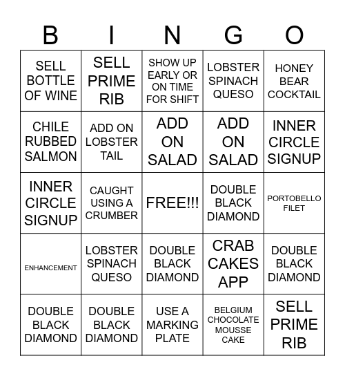 SERVER BINGO Card