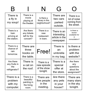 Ingles Bingo Card