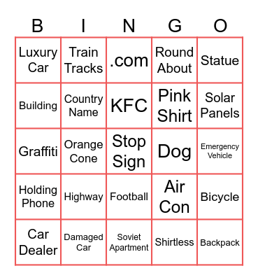 GeoGuessr Bingo Card