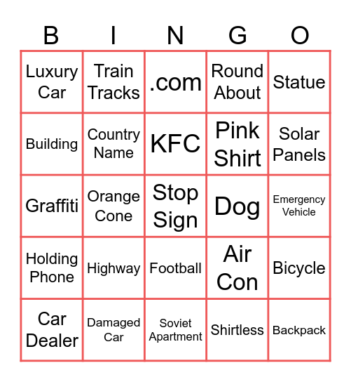 GeoGuessr Bingo Card