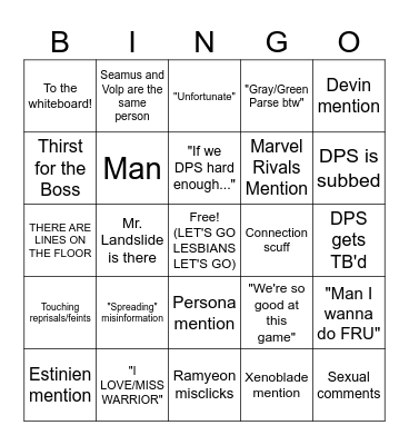 Arcadion Struggles Bingo Card