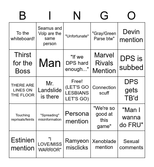 Arcadion Struggles Bingo Card