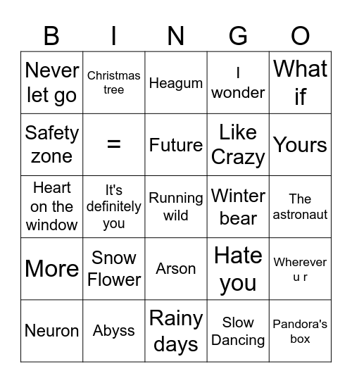 @neoui_muse_jm Bingo Card