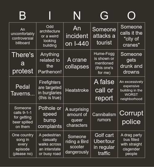 9-1-1 Nashville Bingo Card