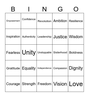 Upland Women's day Bingo Card