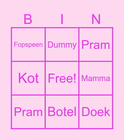Baba Bingo Card