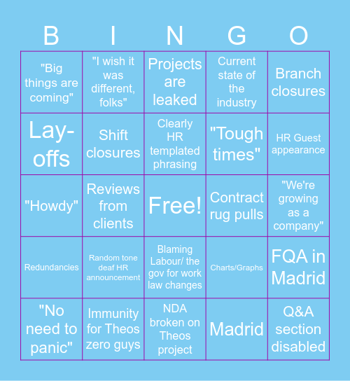 Special Edition Town Hall Bingo! (GONE WRONG!) Bingo Card