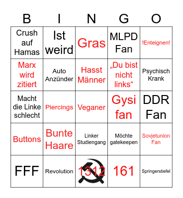 Antifa Bingo Card