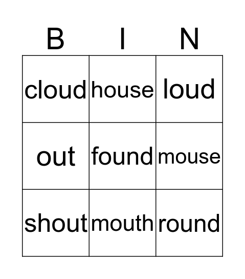 ou bingo Card