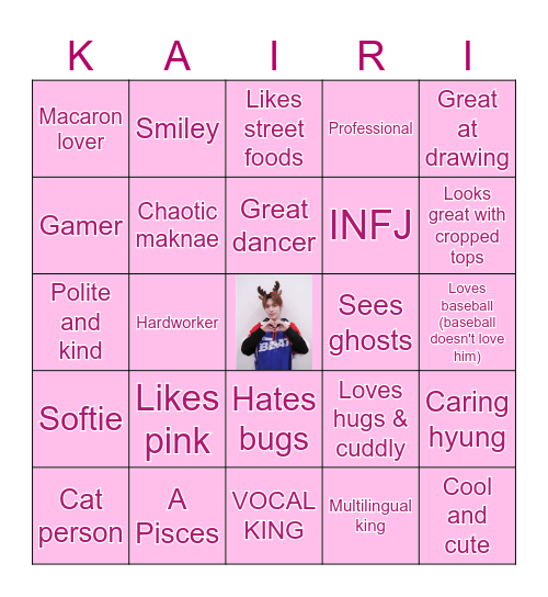 KAIRI BINGO CARD Bingo Card