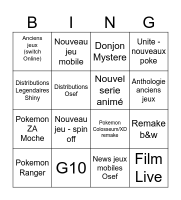 pokemon day Bingo Card