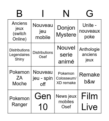 pokemon day Bingo Card