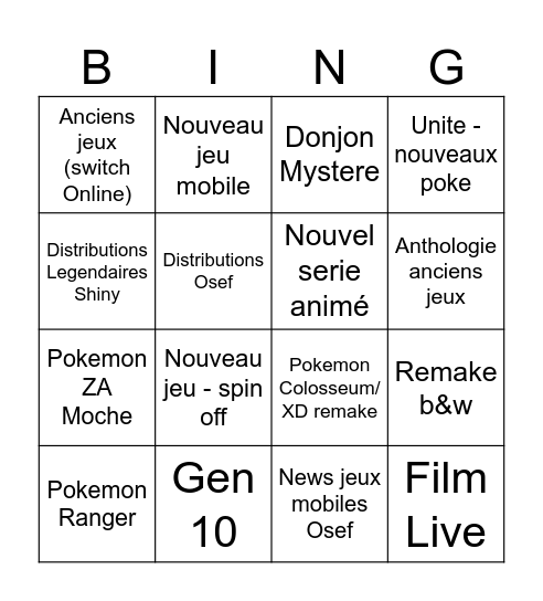 pokemon day Bingo Card