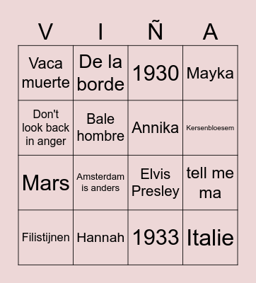 TRIVIA Bingo Card