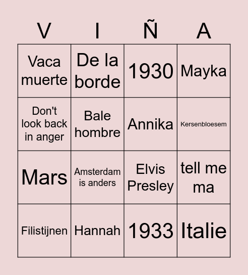 TRIVIA Bingo Card