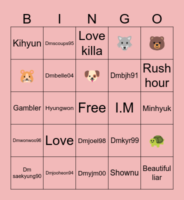 Saekyung Bingo Card