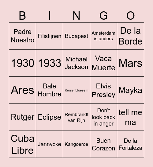 VIÑALES X HAVANA Bingo Card