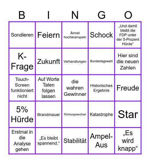 PUBLIC SCREAMING Bingo Card