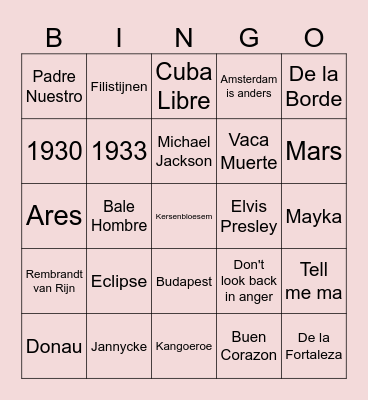 VIÑALES X HAVANA Bingo Card