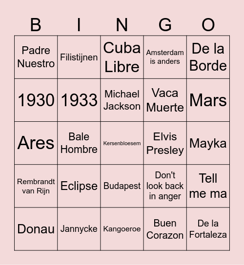 VIÑALES X HAVANA Bingo Card