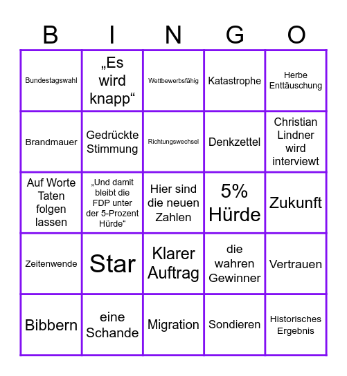 PUBLIC SCREAMING Bingo Card