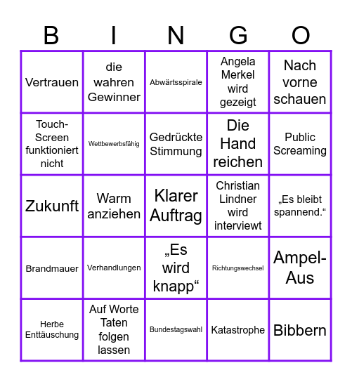 PUBLIC SCREAMING Bingo Card