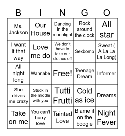 Roots Music Bingo 8 Bingo Card