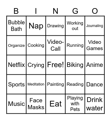 SHUFFLE Bingo Card