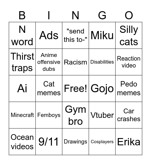 Ig reels bingo Card